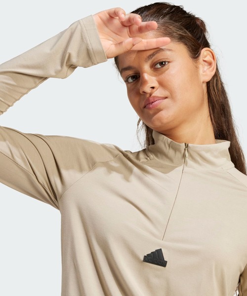 [ADIDAS] Tシャツ 長袖 シティスケート ホワイト adidas tシャツ シティ エスケープ クォータージップ長袖Tシャツ