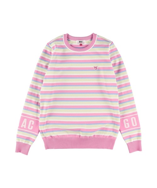 JUN&ROPE'（ジュンアンドロペ） ニット セーター ロゴ入りボーダー長袖