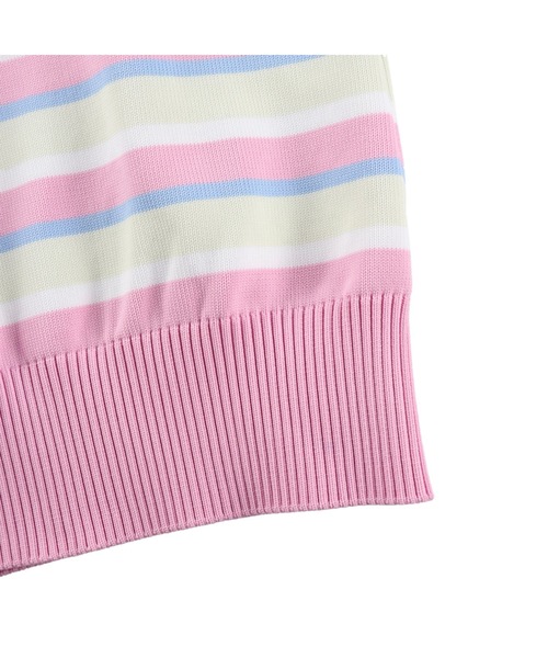 ニット セーター 「ストレッチ性」WOMENS マイクロスリームボーダー 長袖プルオーバー レディースの画像