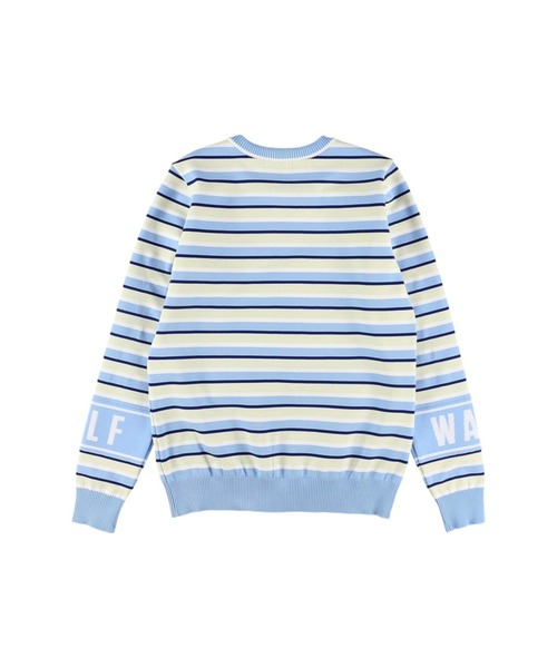 ニット セーター 「ストレッチ性」WOMENS マイクロスリームボーダー 長袖プルオーバー レディースの画像