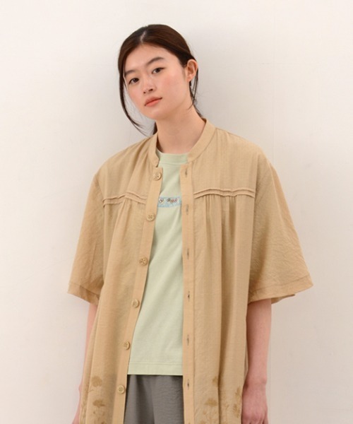 tシャツ SUPER　HAKKA×えんどうゆりこ「植物を編む」刺繍Tシャツ レディース SUPER HAKKA×えんどうゆりこ「植物を編む」刺繍T