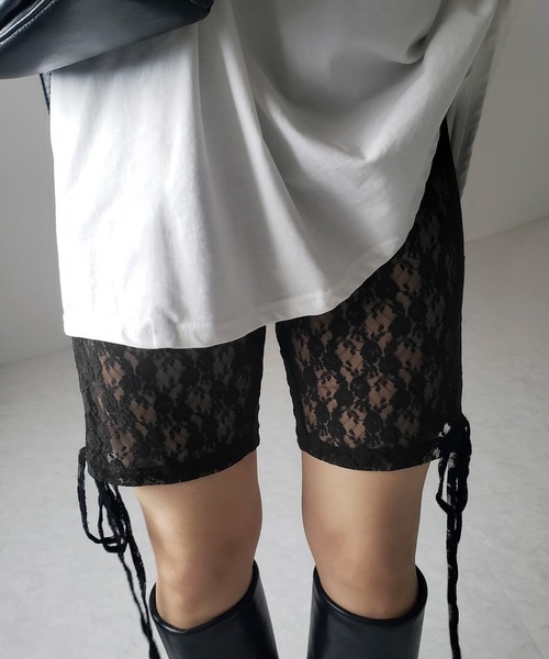 MSGM ハイライスストレトレックハンツ 3242MDP111227307 33 裾レースワイドリブストレッチレギンス（レギンス・スパッツ