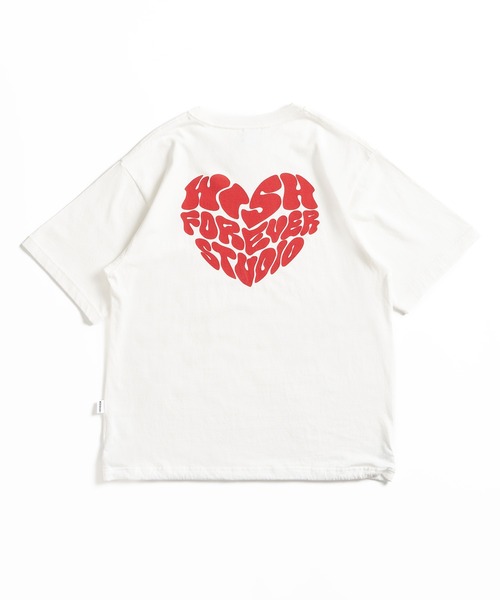 WISH FOR EVER tシャツ DRAW CODE HEART BACK PRINT T/ドローコード