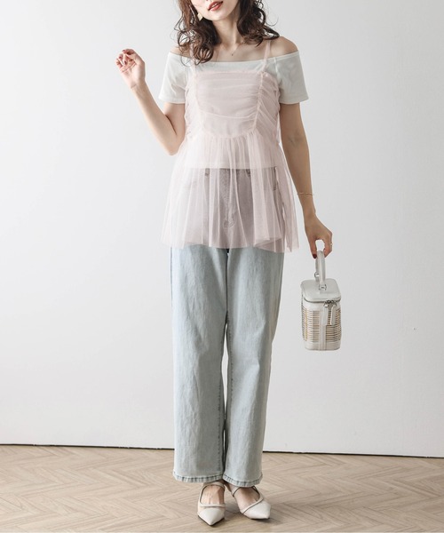 Petal Tulleペプラムキャミソール キャミソール ペプラムチュールキャミソール : ZOZOTOWN Yahoo!店