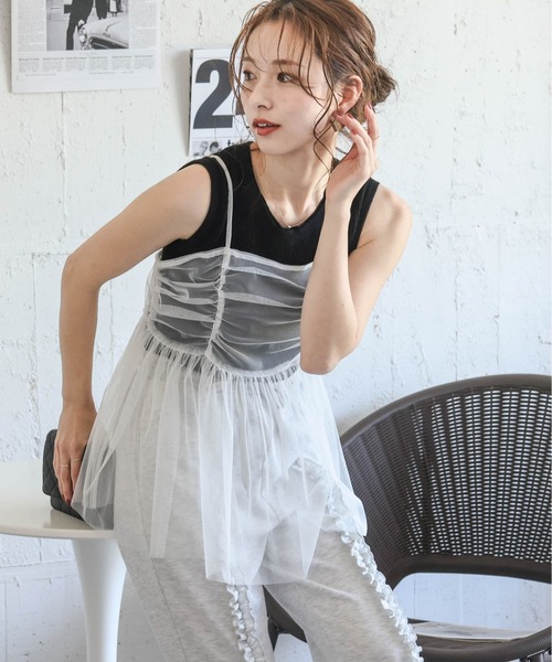キャミソール ペプラムチュールキャミソール : ZOZOTOWN Yahoo!店