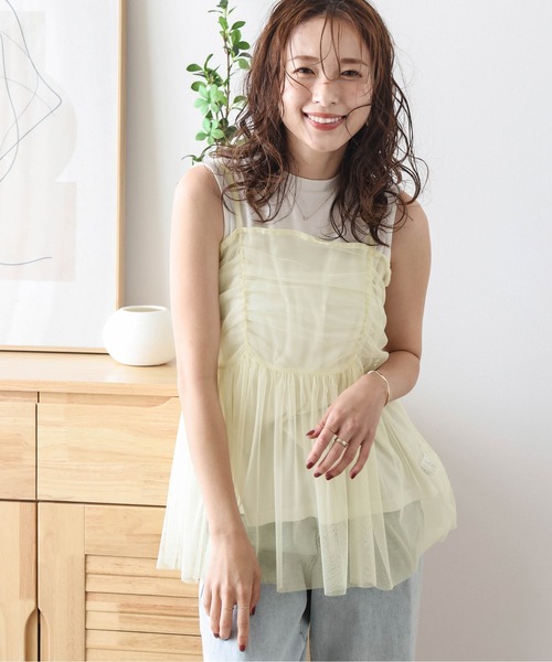 Petal Tulleペプラムキャミソール キャミソール ペプラムチュールキャミソール : ZOZOTOWN Yahoo!店