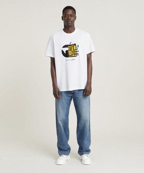 送料込★G-Star★Boombox Cartoon Loose 半袖Tシャツ G-STAR RAW tシャツ BOOMBOX CARTOON LOOSE T-SHIRT/アート