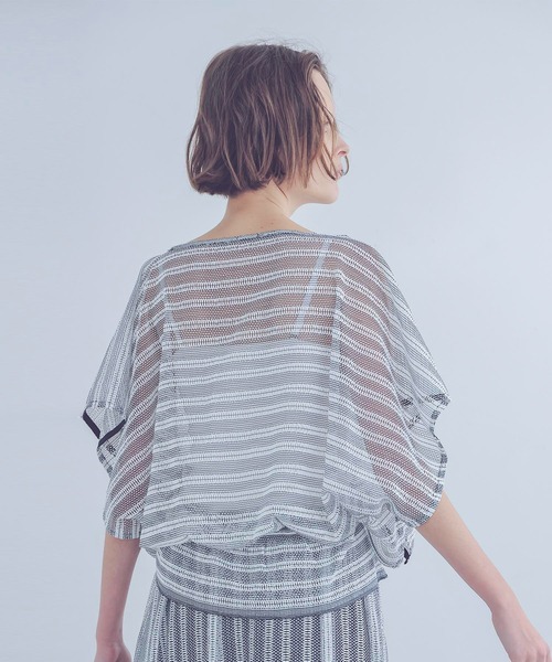 ブラウス シャツ sheer mesh border butterfly blouse(シアーメッシュボーダバタフライブラウス) レディース DRESSLAVE ブラウス シャツ sheer mesh border butterfly blouse