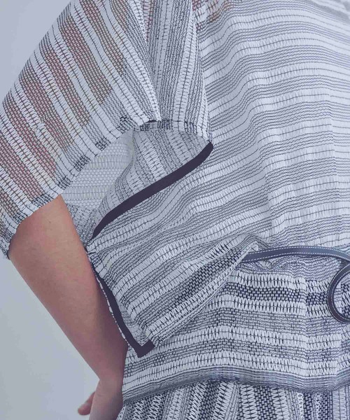DRESSLAVE ブラウス シャツ sheer mesh border butterfly blouse