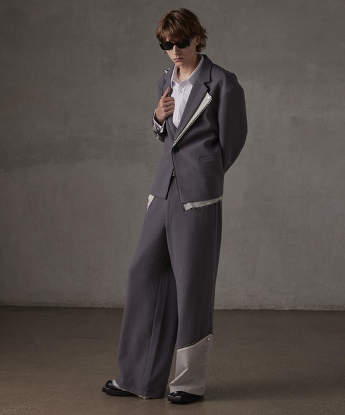 GRANCY リバースレイヤードデザインスラックス GRANCY スラックス 「GRANCY」Reverse LayeredDesign Slacks
