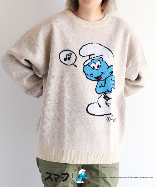 ニット セーター 「SMURFS/スマーフ」ヴィンテージジャガードニット レディース メンズ