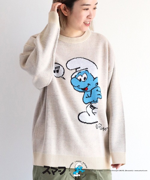 ニット セーター 「SMURFS/スマーフ」ヴィンテージジャガードニット レディース メンズ cepo ニット セーター 「SMURFS/スマーフ」ヴィンテージ