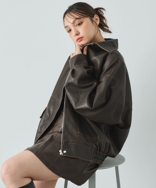 【新品】STYLE DELI＊フェイクレザーBIGブルゾン フェイクレザーBIGブルゾン（ブルゾン）｜STYLE DELI（スタイル