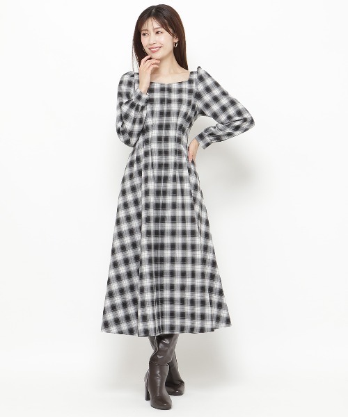 AND COUTURE（アンドクチュール） ワンピース チェックウエストタック