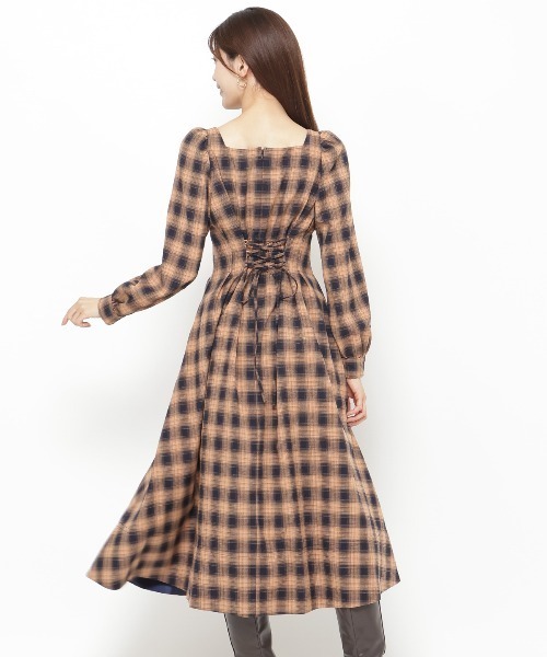 AND COUTURE（アンドクチュール） ワンピース チェックウエストタック