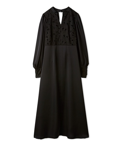 LILY BROWN カットワーク サテンドレス パーティードレス ブラック M LILY BROWN ドレス カットワークサテンドレス : ZOZOTOWN Yahoo
