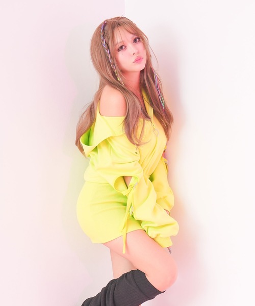 ワンピース 上質スウェットハートキラキラジップゆるピタワンピ | Diable baiser | 21