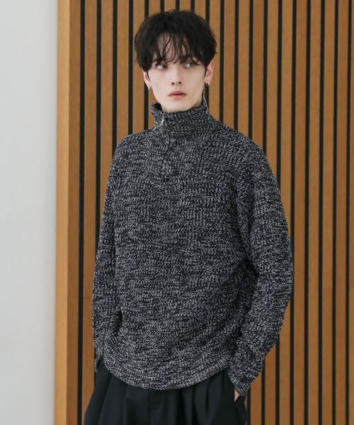 ASTRONOMY セーター ニット ビッグシルエット畦編みハーフジップニット