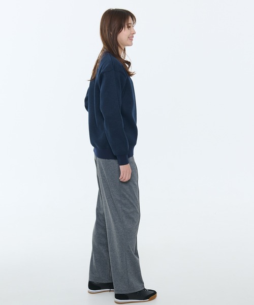 スウェット シェア ニットフリース クロスネック プルオーバー レディース メンズ