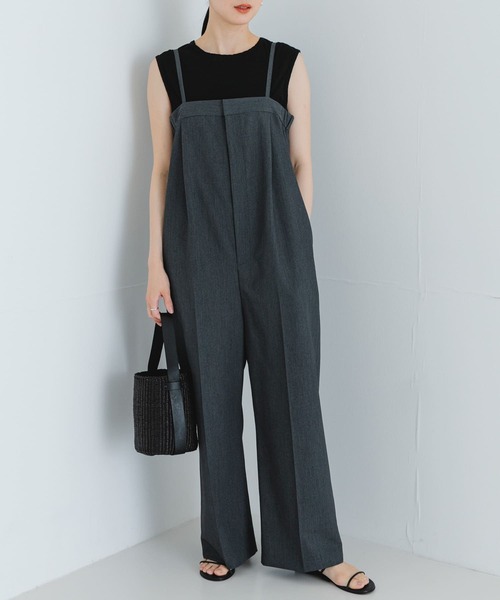 サロペット・オーバーオール・オールインワン ito fukuoka linen black all-in-one ito fukuoka linen black all-in-one サロペット