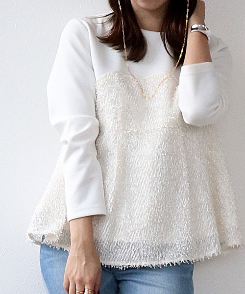 tシャツ ビスチェ風フレアートップス レディース