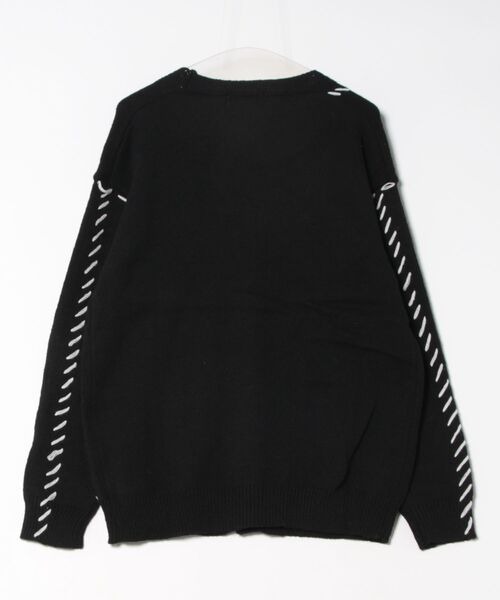 ARCHIVER カーディガン 「Bz」モノトーンステッチデザインニット