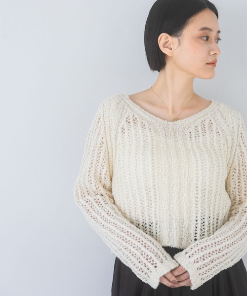 【極美品】アパートバイ・ニット・プルオーバー・ショート丈・手編み・ショート丈・白 A part by｜アパートバイのニット/セーター（ショート丈）通販 - ZOZOTOWN