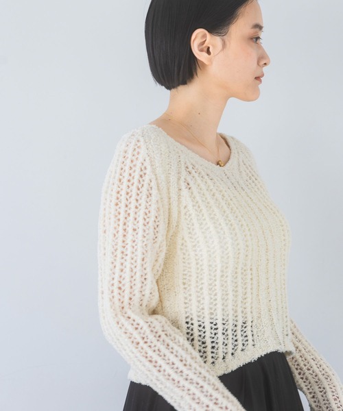 A part by(アパートバイ) ニット セーター アミガラメッシュVプル A part by(アパートバイ) ニット セーター アミガラメッシュVプル