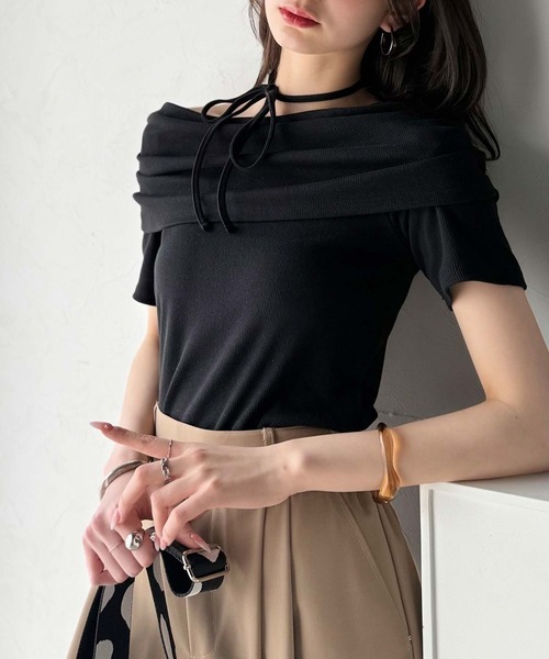 DECOLLTE ACCESSORY トップス SLY | FRONT HOOK RIB トップス (ニット ) |SHEL'TTER WEBSTORE