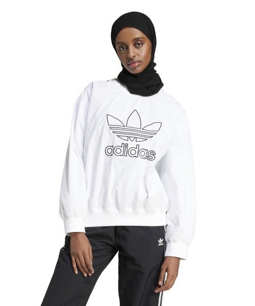 トレーナー スウェット adidas Originals ADICOLOR WOVEN NYLON OUTLINE TREFOIL CREW（アディダ