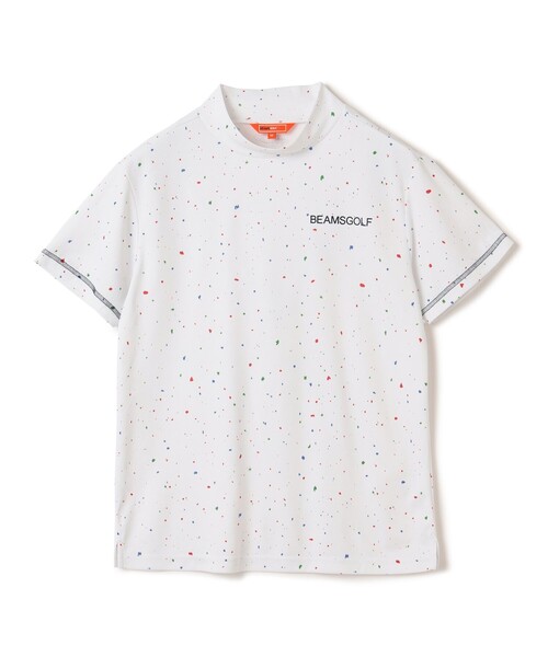 tシャツ 「吸水速乾/UVカット/伸縮性」「WOMEN」ORANGE LABEL / カラーネップ プリント モックネックシャツ レディース BEAMS GOLF tシャツ 「吸水速乾/UVカット」ORANGE LABEL