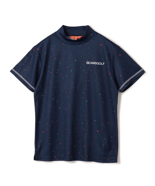 tシャツ 「吸水速乾/UVカット/伸縮性」「WOMEN」ORANGE LABEL / カラーネップ プリント モックネックシャツ レディース BEAMS GOLF tシャツ 「吸水速乾/UVカット/伸縮性」「WOMEN
