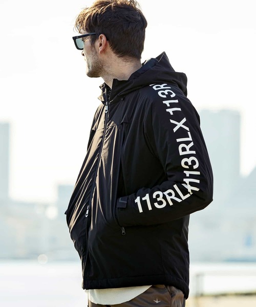 希少✨ 1PIU1UGUALE3　フード付きブルゾン　伸縮　ネイビー　M 希少✨ 1PIU1UGUALE3 フード付きブルゾン 伸縮 ネイビー M