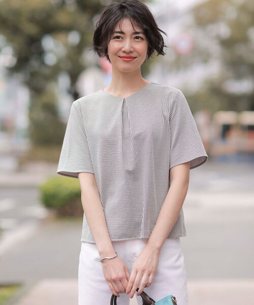 tシャツ 「洗える・抗菌防臭・吸水速乾」サッカージャージー ペプラム カットソー レディース