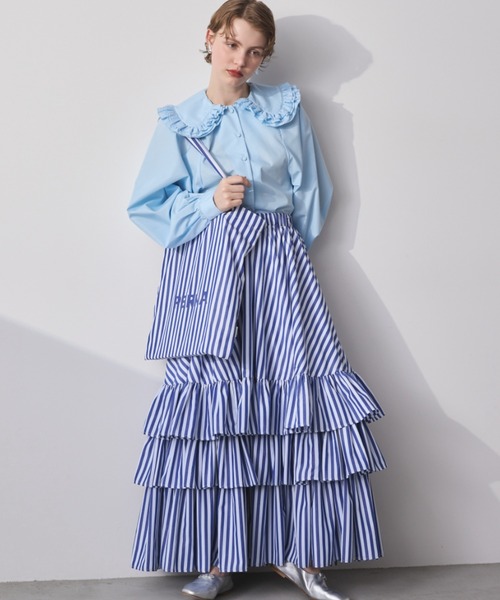 ETRO ダイアゴナルストライプ ロングスカート ピンク スカート（ピンク/桃色系・ストライプ柄）ファッション通販