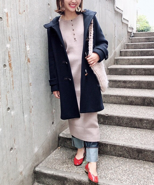 Cheek（チーク） ダッフルコート MEDIUM ネイビー レディース