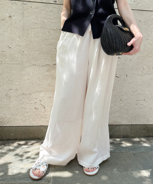 VERMEIL par iena パンツ トリアセリネン リラックスパンツ