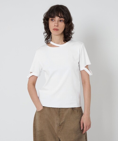 ASTRAET tシャツ 「ASTRAET」フライス エリソデスリット クルー