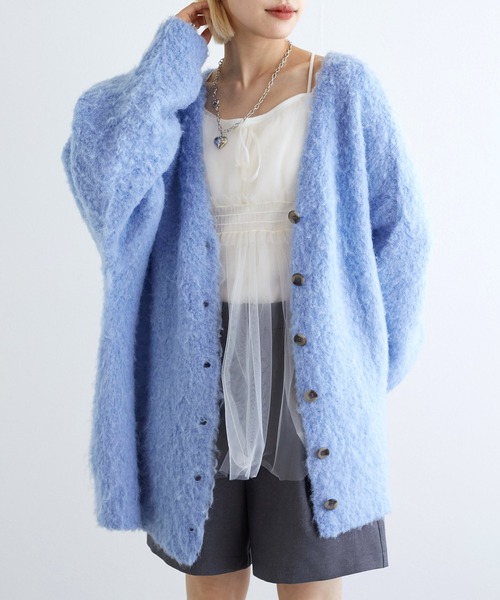 w closet（ダブルクローゼット） ニットカーディガン FREE パープル