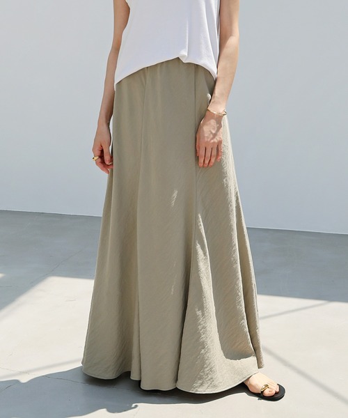 evernavy スカート リネンブレンドバイアスフレアスカート : ZOZOTOWN