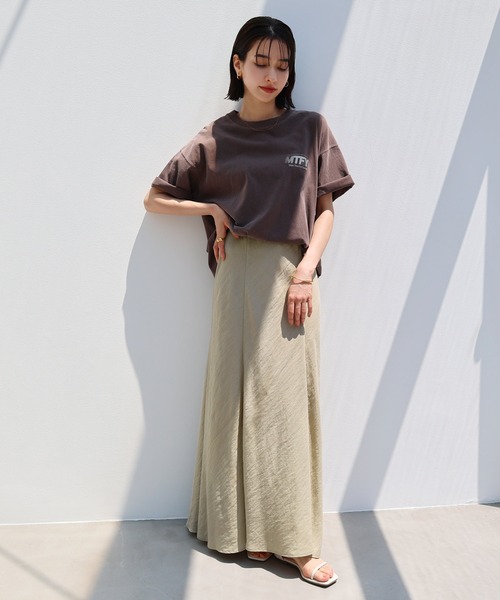 evernavy スカート リネンブレンドバイアスフレアスカート : ZOZOTOWN