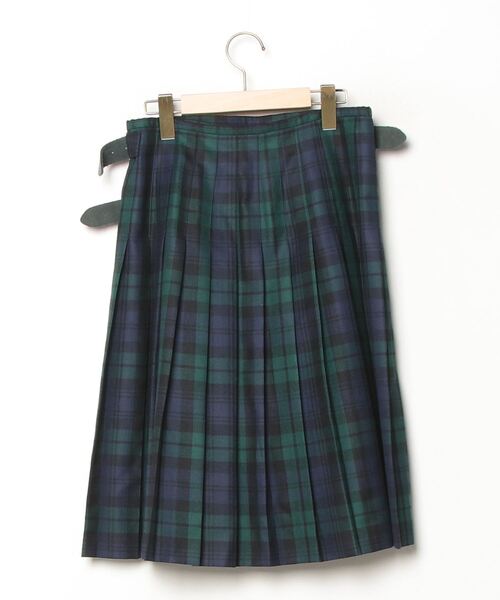 「O'NEIL of DUBLIN」 チェック柄プリーツスカート - グリーン レディース_画像2