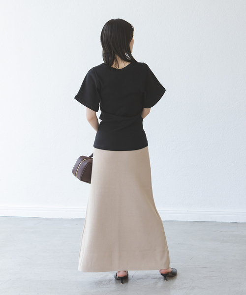 25SS Noble バイマレーネビルガー　リブUネックTee BY MALENE BIRGER/バイマレーネビルガー リブUネックTEE（T