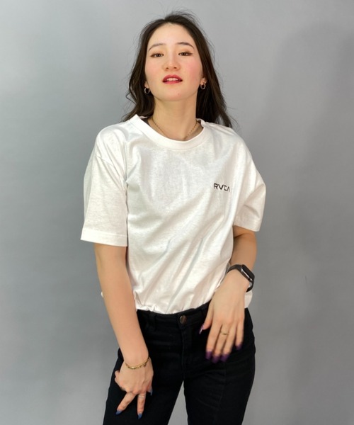 「RVCA」 半袖Tシャツ L ブラック×ブラック レディース