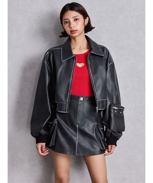 GYDA（ジェイダ） ブルゾン アウター URBAN EDGEフェイクレザー