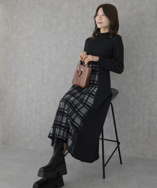 Lace Ladies（レースレディース） ワンピース オフネック 配色