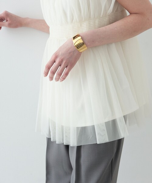 「GALLEST」 半袖チュニック 38 ダークブラウン レディース_画像6