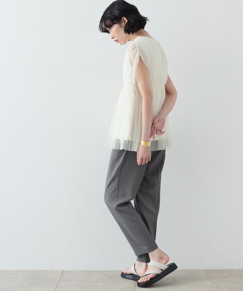 「GALLEST」 半袖チュニック 38 ダークブラウン レディース_画像8