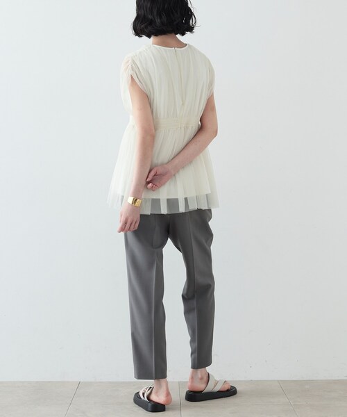 「GALLEST」 半袖チュニック 38 ダークブラウン レディース_画像9