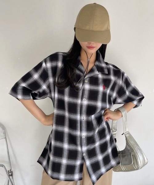 「U.S. POLO ASSN.」 半袖シャツ L ホワイト レディース_画像2